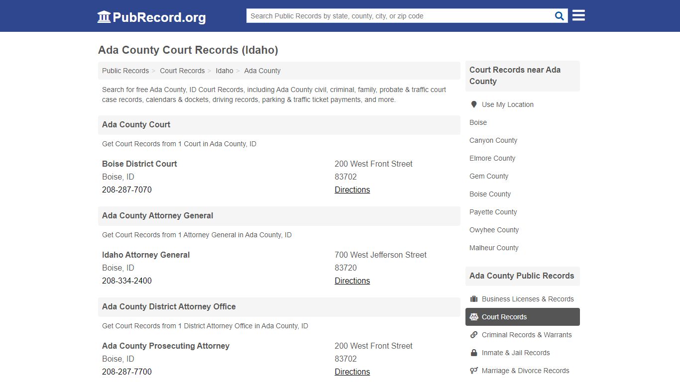 Free Ada County Court Records (Idaho Court Records)